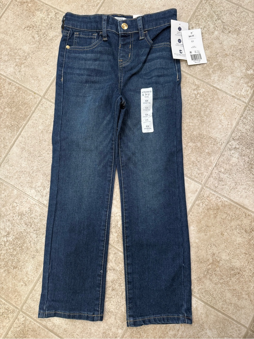 crown & ivy Dark Blue Straight Leg Women's Jeans